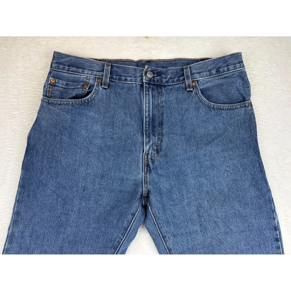 Levis 517 Mens 36x34 Bootcut Jeans Blue Denim Medium Grungy Wash Vintage Style
